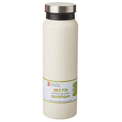le Choix du Président President's Choice Bouteille d'eau à grande ouverture en acier inoxydable, 720 ml – Crème 1 ea, 21,00 $/1ch