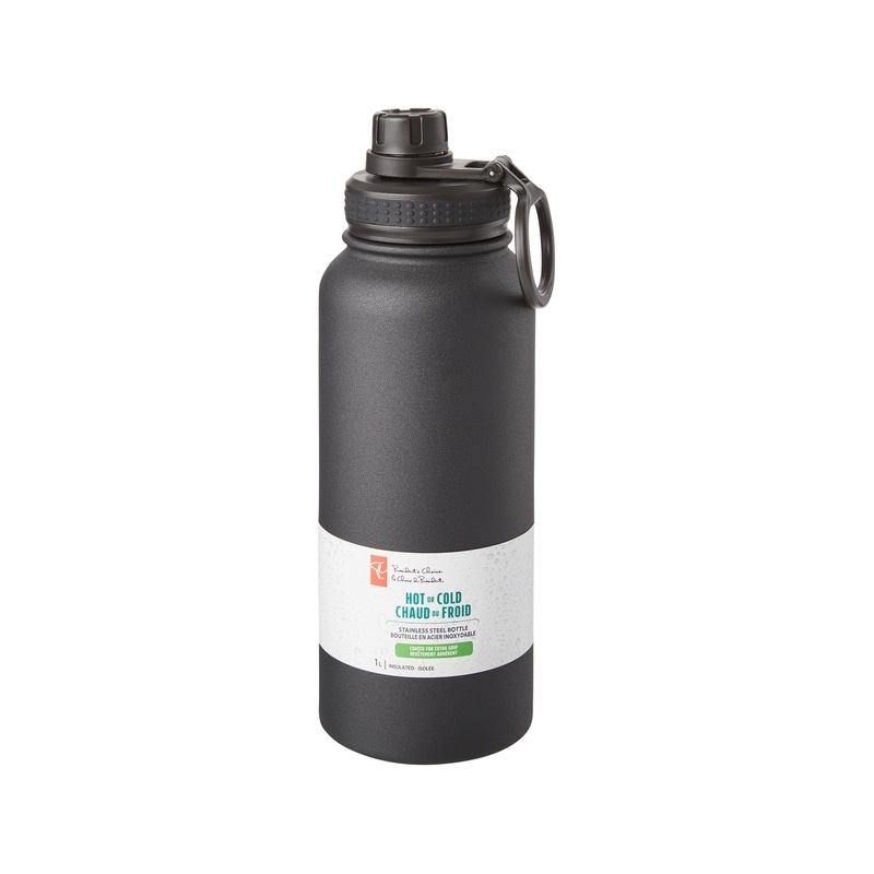 Stainless Steel Dual Lid Water Bottle 1L