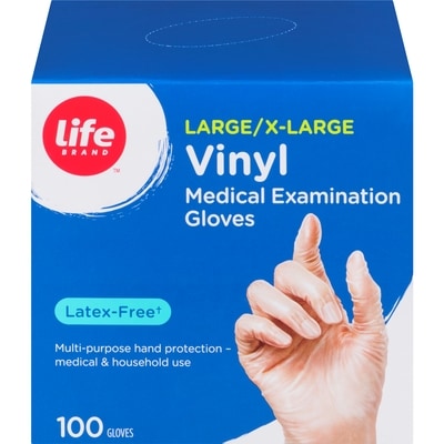 Life Brand Vinyl Medical Exam Gloves 100ct L/XL 100 ea, $0.24/1ea