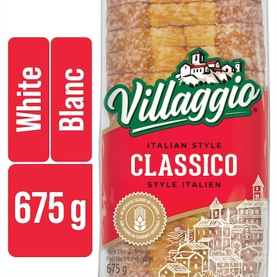 Villaggio Pain blanc tranché épais de style italien Classico 675 g, 0,74 $/100g