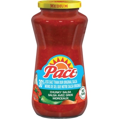 Pace Chunky Salsa Medium, 30% Less Salt 642 ml, $1.09/100ml