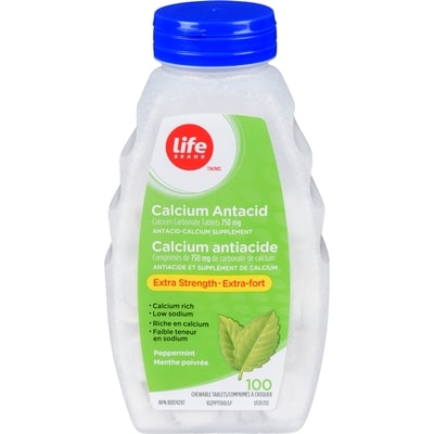 Life Brand Extra Strength Calcium Antacid Peppermint 100 ea, $0.04/1ea