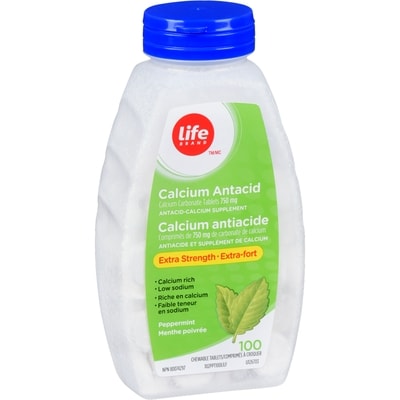 Antiacide et supplément de calcium extra-fort menthe poivrée