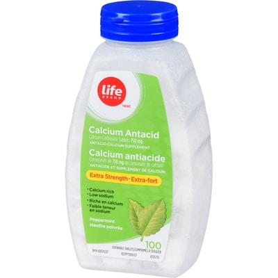 Antiacide et supplément de calcium extra-fort menthe poivrée