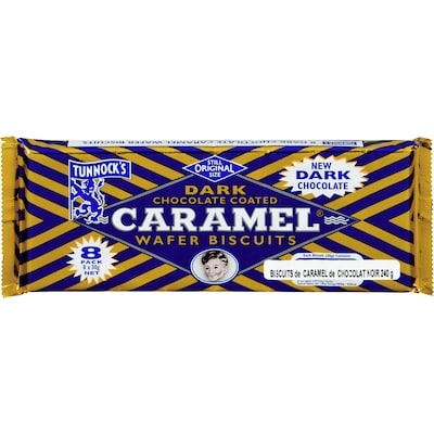 Tunnock's Dark Chocolate Coated Caramel Wafer Biscuits 240 g, $2.29/100g