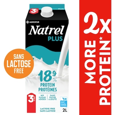 Natrel Natrel Plus 3.25% Lactose Free Enriched Milk 2 l, $0.42/100ml