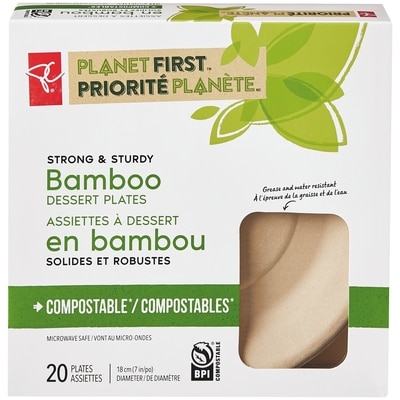 President's Choice Planet First Bamboo Dessert Plates 20 ea, $0.25/1ea
