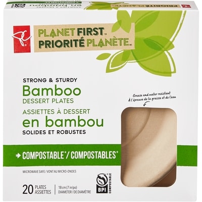 le Choix du Président Assiettes à dessert en bambou Priorité planète 20 ea, 0,27 $/1ch