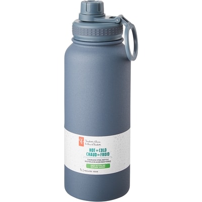 President's Choice President's Choice Dual Lid Stainless Steel Water Bottle, 1L - Blue 1 ea, $22.00/1ea