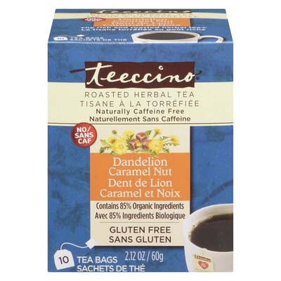Teeccino Tisane torréfiée pissenlit caramel noix 10 ea, 1,10 $/1ch