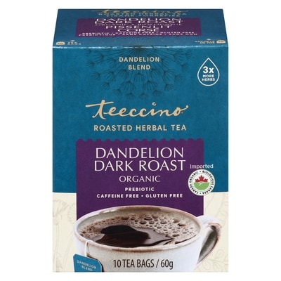 Teeccino Roasted Herbal Tea Dandelion Dark Roast 60 g, $17.50/100g