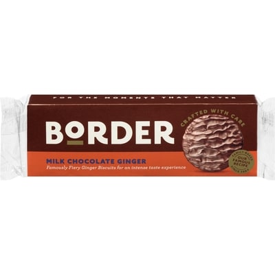 Border Milk Chocolate Gingers Beautifully Crafted Biscuits 150 g, $3.99/100g