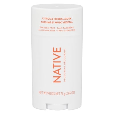 Native Natural Deodorant, Citrus and Herbal Musk, Aluminum Free 75 g, $23.99/100g