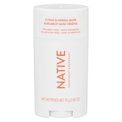 Native Desodorisant sans aluminium, agrumes et musc botanique  75 g, 17,99 $/100g