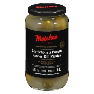 Moishes Kosher Dill Pickles  1 l, $0.60/100ml
