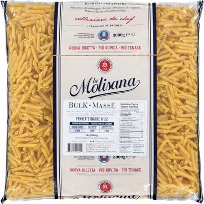 Molisana 100% Durum Wheat Semolina Pasta Pennette Rigate N°22 3000 g, $0.52/100g