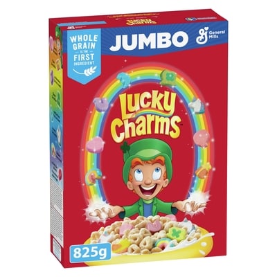 General Mills Lucky Charms Breakfast Cereal with Marshmallows, Jumbo Size, Whole Grains 825 g, $1.39/100g