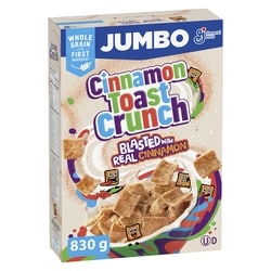 General Mills Cinnamon Toast Crunch Breakfast Cereal, Jumbo Size, Whole Grains 830 g, $1.38/100g