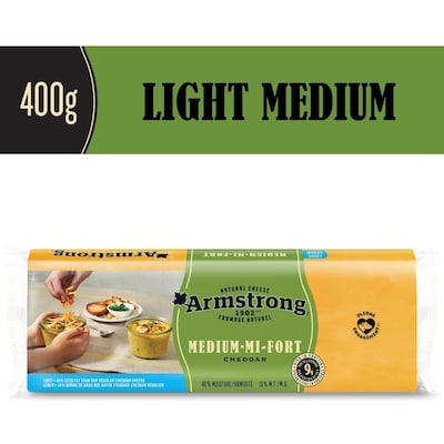 Armstrong Light Medium Cheddar Cheese 400 g, $1.22/100g