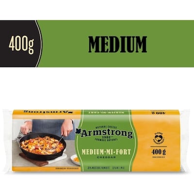 Armstrong Medium Cheddar Cheese 400 g, $2.00/100g