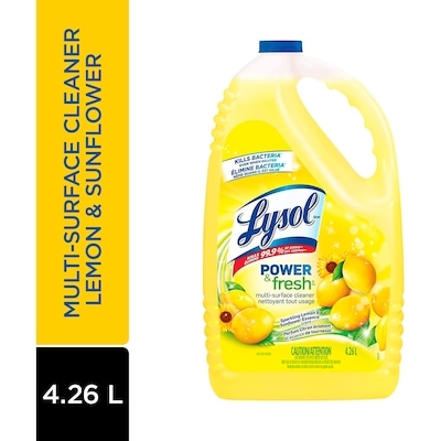 Lysol All Purpose Cleaner, Pour, Sparkling Lemon & Sunflower Essence, Multi Surface Cleaner 4.26 l, $0.28/100ml