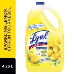 Lysol Nettoyant tout-usage, À verser, Éclat de citron et essence de tournesol, Nettoyant multi surface 4.26 l, 0,33 $/100ml