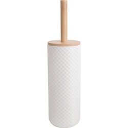 Life at Home Porte-brosse pour cuvette, céramique, bambou et plastique, blanc 1 ea, 25,00 $/1ch