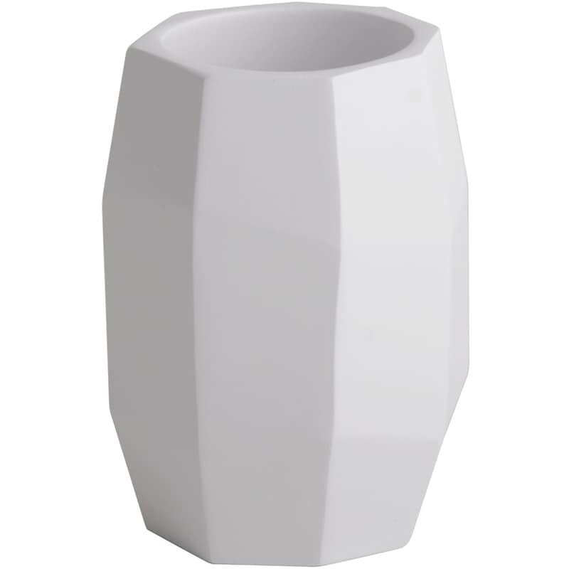 Tumbler, Faceted, White