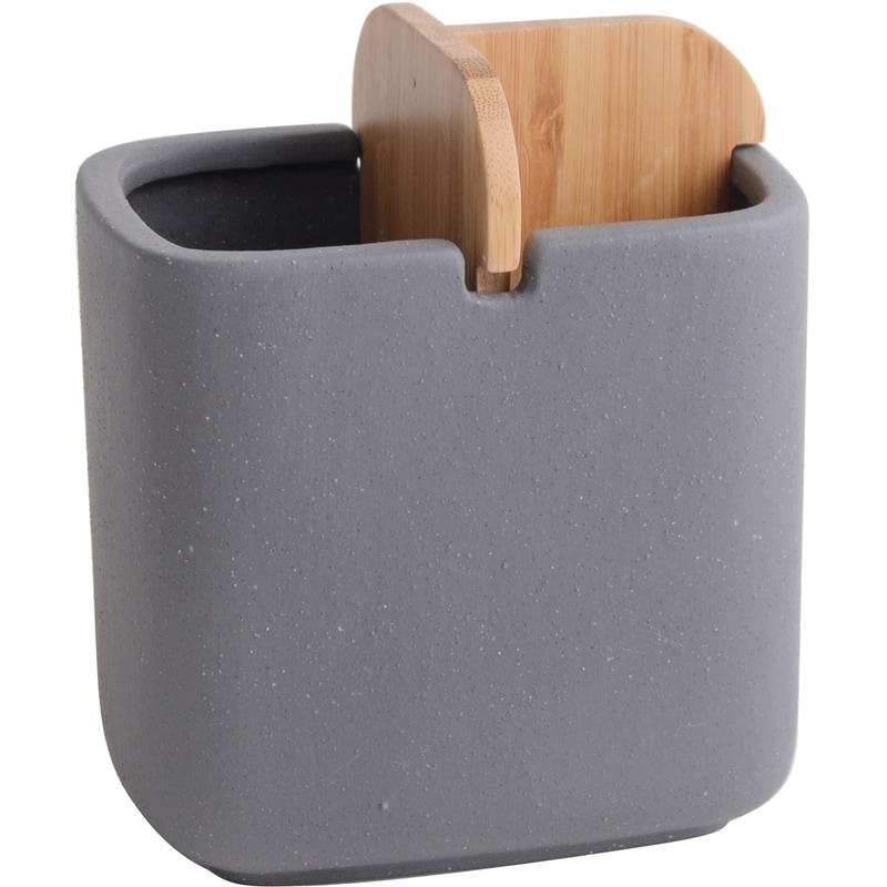 Toothbrush Holder, Bamboo, Grey