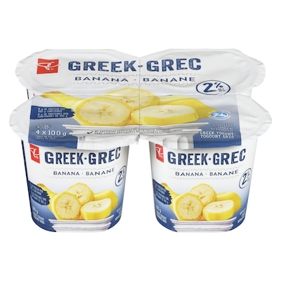 President's Choice Banana 2% M.F. Greek Yogurt 4x100.0 g, $1.05/100g
