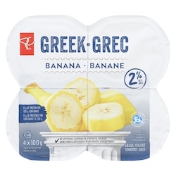 President's Choice Banana 2% M.F. Greek Yogurt - 4x100.0 g | Loblaws