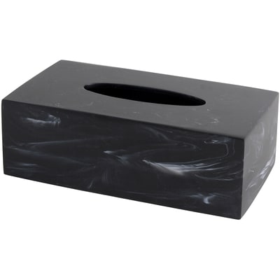 Life at Home Tissue Box Holder, Polyresin, Black Marble Effect 1 ea, $15.00/1ea