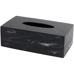 Life at Home Tissue Box Holder, Polyresin, Black Marble Effect - 1