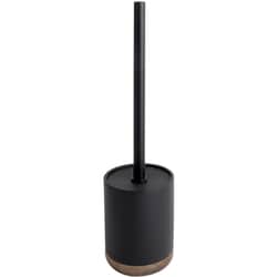 Life at Home Toilet Brush Holder, Polyresin, Acacia Wood, Stainless Steel, and Plastic, Black 1 ea, $20.00/1ea