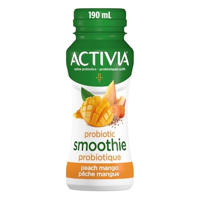 Activia Probiotic Yogurt Drink, Peach-Mango, Smoothie 190 ml, $1.21/100ml