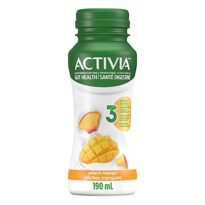 Activia Probiotic Yogurt Drink, Peach-Mango, Smoothie 190 ml, $1.21/100ml