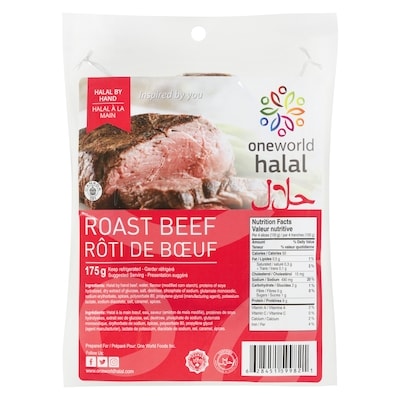 One World Halal Roast Beef 175 g, $4.57/100g