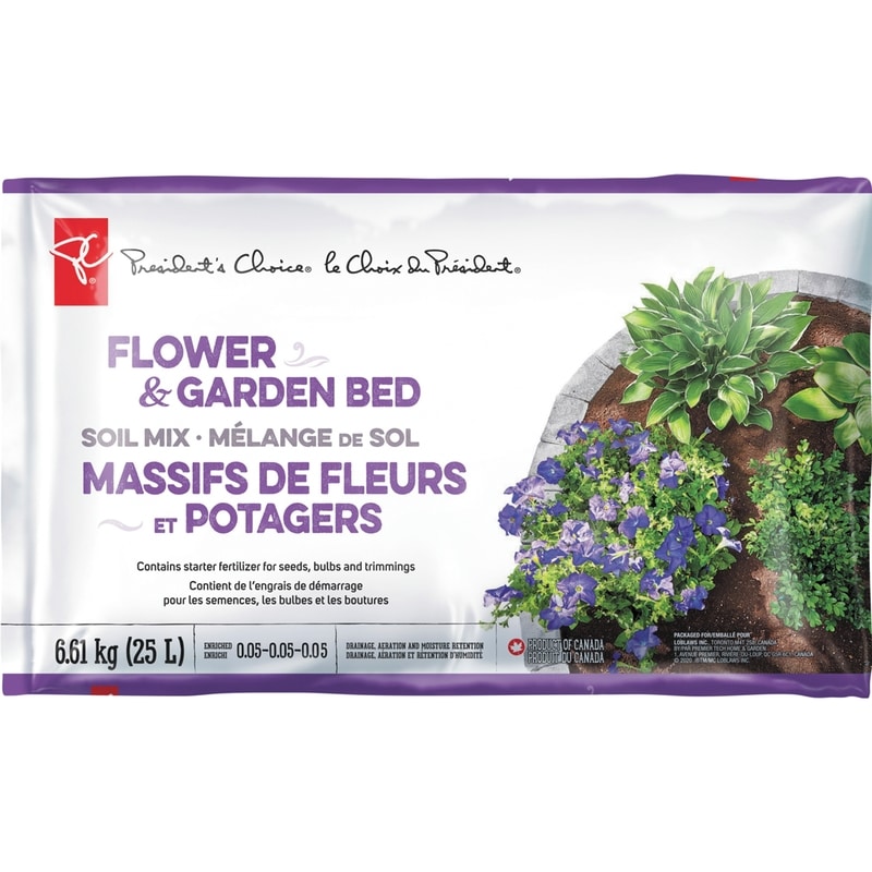 gardenH　904040 President's Choice Flower Garden Bed Soil 25L - 1 ea | Zehrs