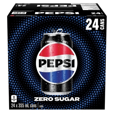 Pepsi Zero Sugar Cola 24x355.0 ml, $4.50/100ml