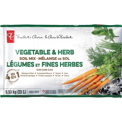President's Choice Vegetable & Herb Soil Mix, 25L 1 ea, $7.00/1ea