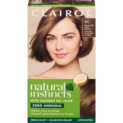 Clairol Natural Instincts 6C Brass Free Light Brown, Ammonia Free Demi-Permanent Hair Color, Vegan Hair Dye 1 ea, $12.99/1ea