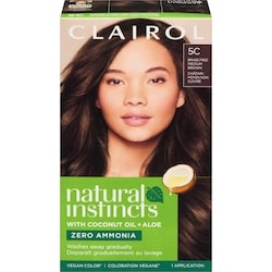 Natural Instincts 5C Brass Free Medium Brown, Ammonia Free Demi-Permanent Hair Color, Vegan Hair Dye