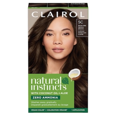 Clairol Natural Instincts 5C Châtain Moyen Non Cuivré, Coloration demi-permanente sans ammoniaque 1 ea, 9,00 $/1ch
