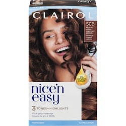 Nice'n Easy 5CB Medium Warm Chestnut Brown, Permanent Hair Dye, Superior Natural Looking Colour