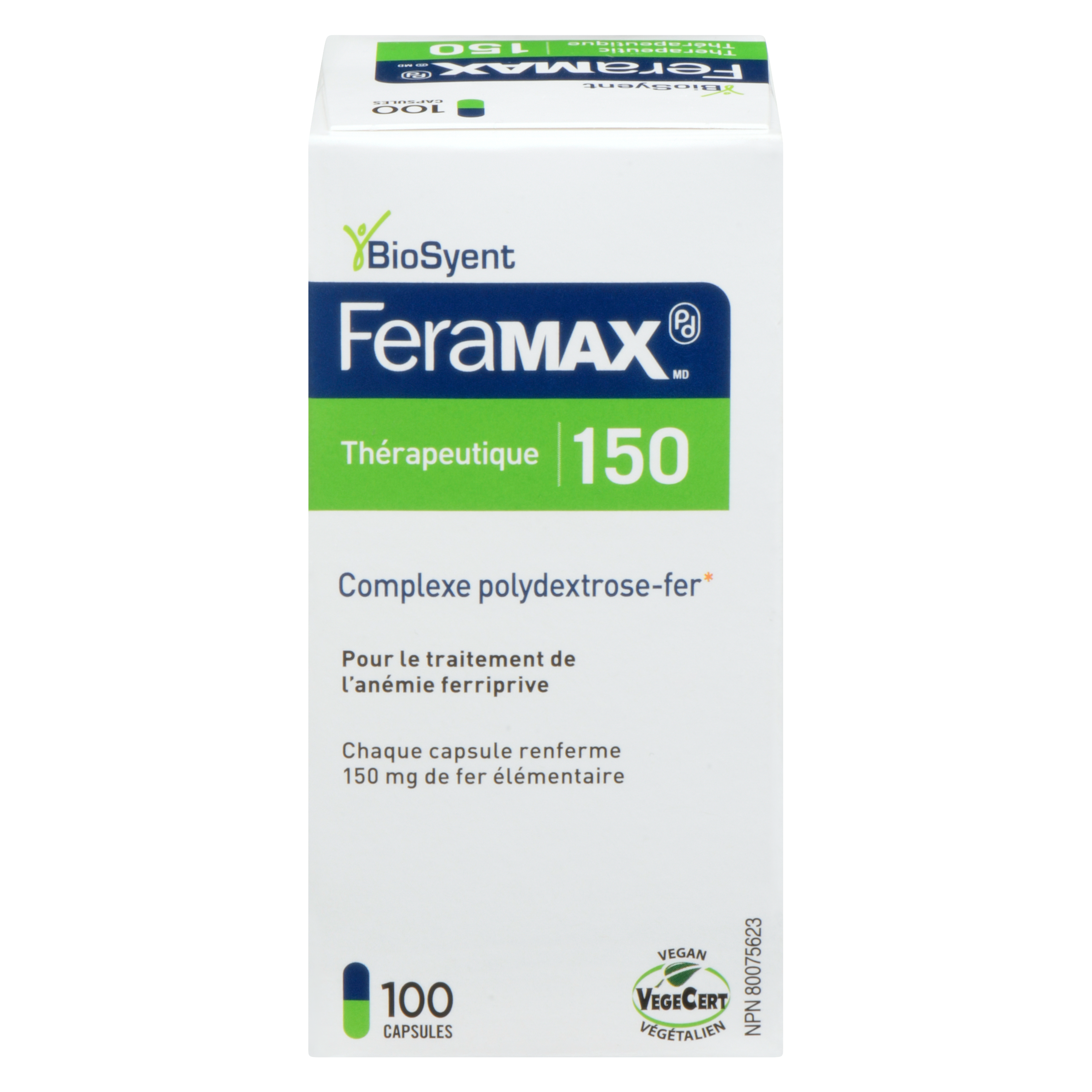 FeraMAX Thérapeutique 150 100 ea, 0,70 $/1ch