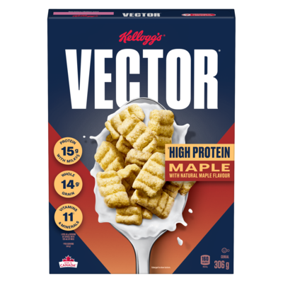 Kelloggs Vector Cereal Maple Crunch 306 g, $1.79/100g