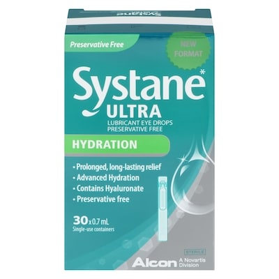 Systane Ultra Lubricant Eye Drops Preservative Free Hydration, 30 Single-Use Containers 21 ml, $102.33/100ml