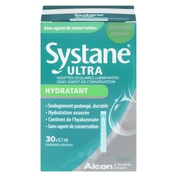 Systane Ultra gouttes oculaires lubrifiantes sans agent de conservation hydratant, 30 contenants uniservice 21 ml, 102,33 $/100ml