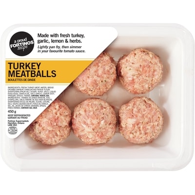 Fortinos Italian Style Turkey Meatballs 450 g, $1.89/100g