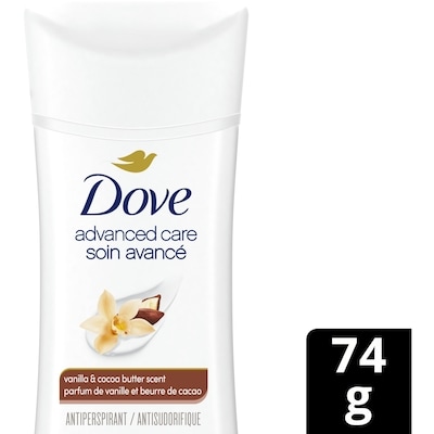 Dove Soin Avancé Antisudorifique Parfum de Vanille et Beurre de Cacao 74 g, 12,15 $/100g